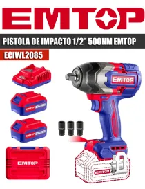 PISTOLA DE IMPACTO 1/2" 850NM EMTOP ECIWL208.