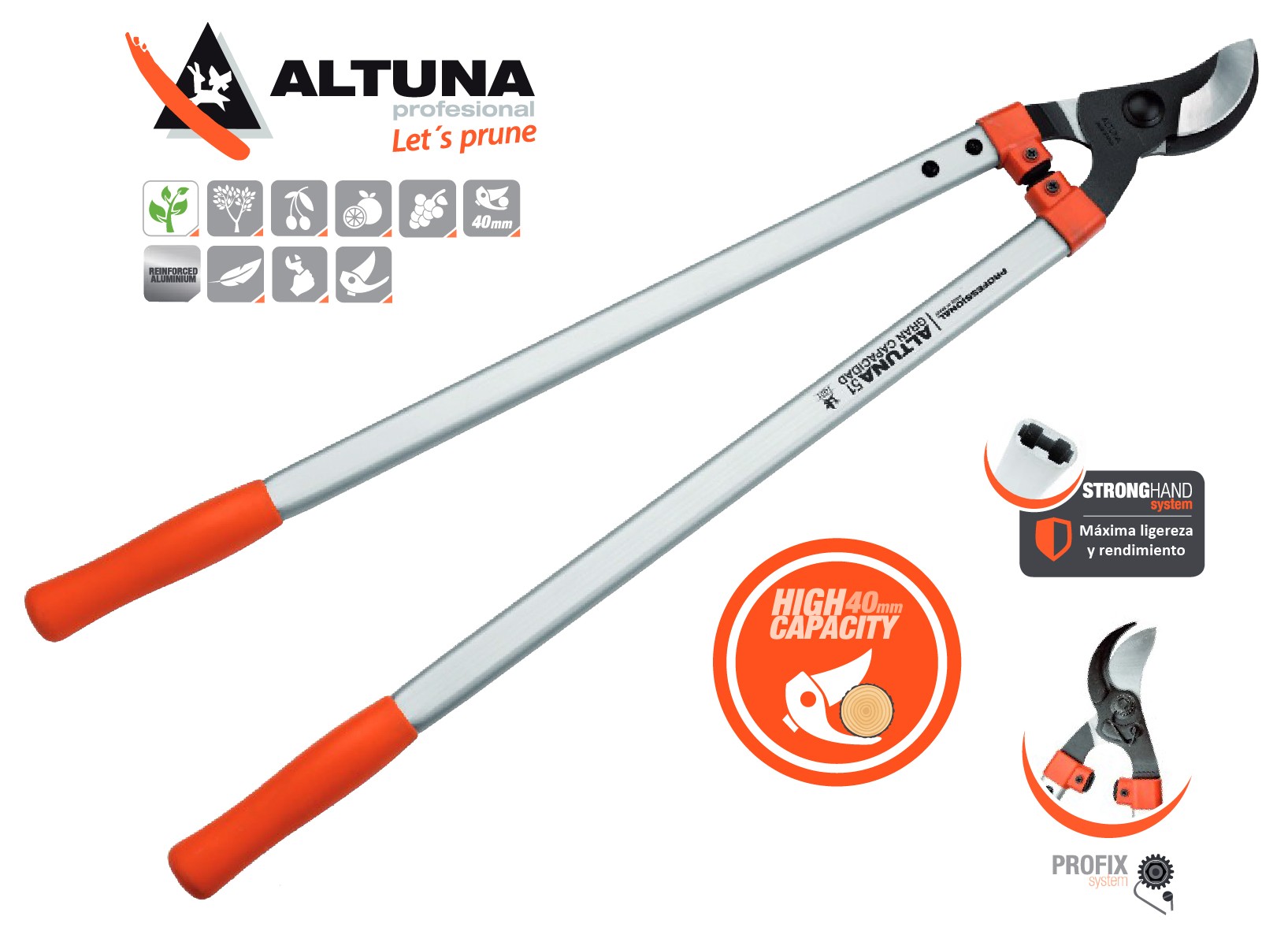 Tijera de poda a batería con cuchilla de titanio Altuna AB32 – Tu piscina y  jardín
